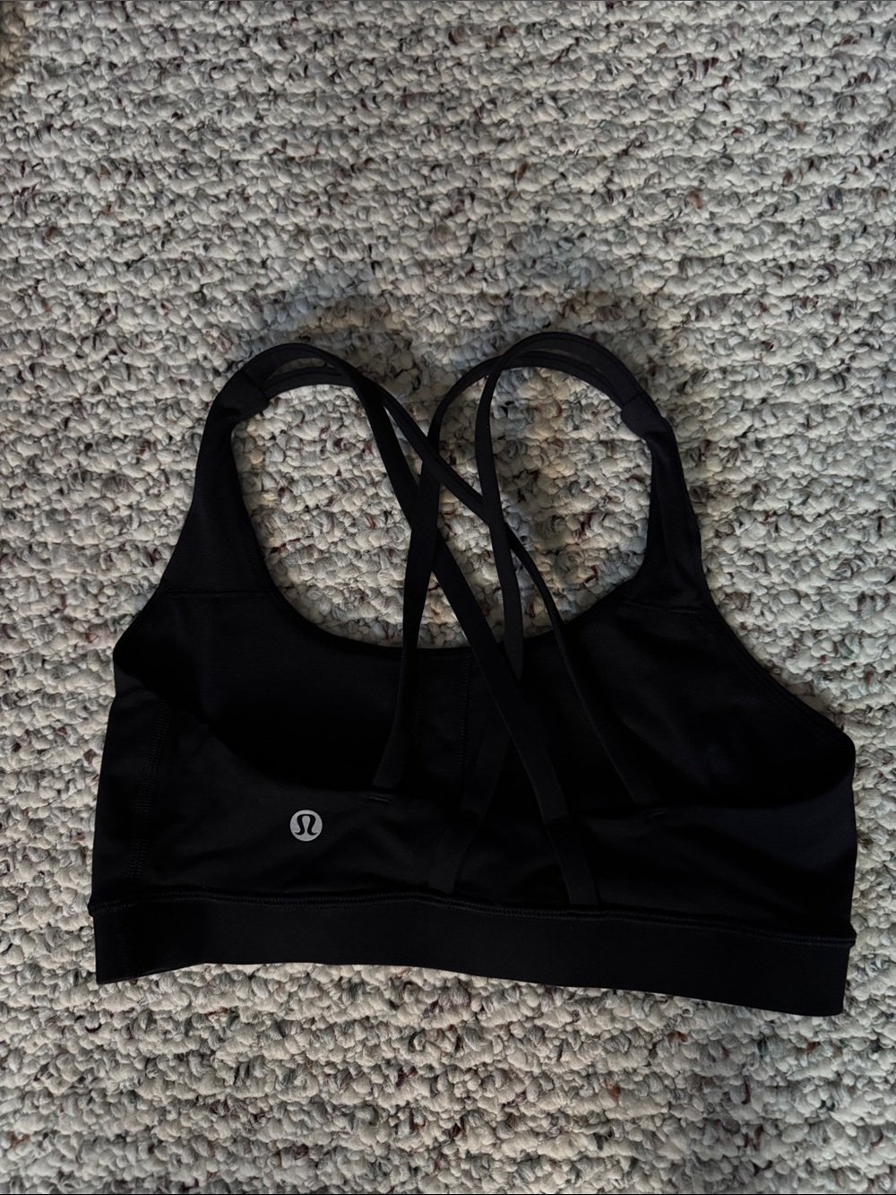 Black Lululemon strappy back bra